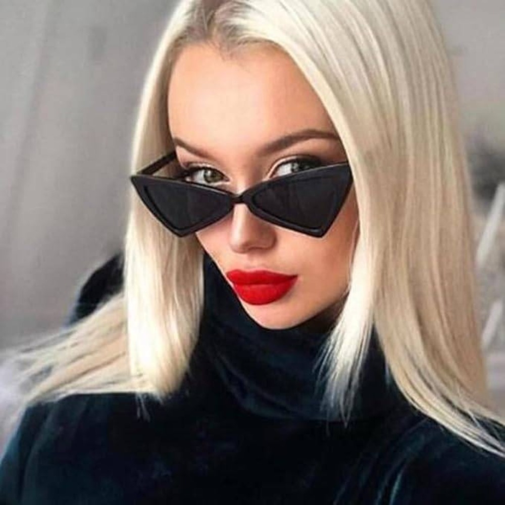 Cat Eye Sunglasses Women Fashion Designer Trendy Vintage Retro Black Party Gafas